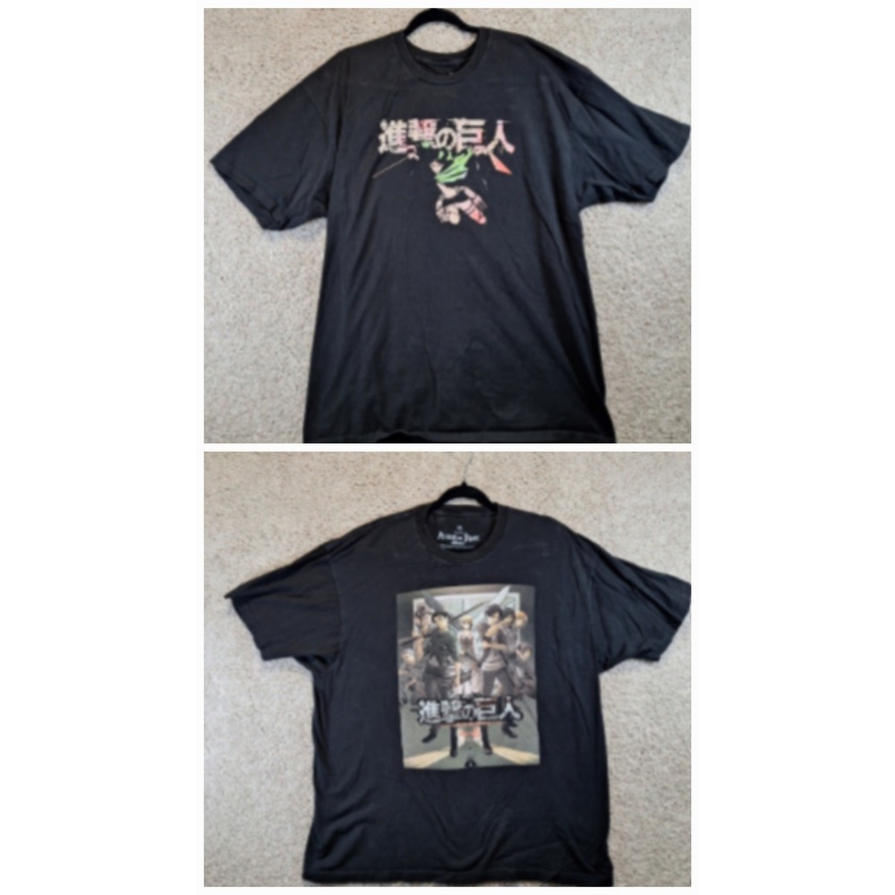 Ripple Junction T-Shirt 2X Black Attack On Titan Season 2‎ & 3 Anime Lot of 2